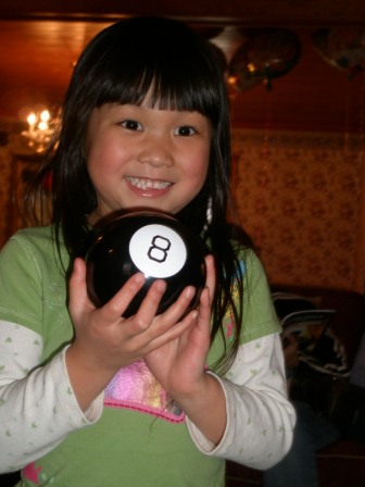 Kasen with her 8 ball
